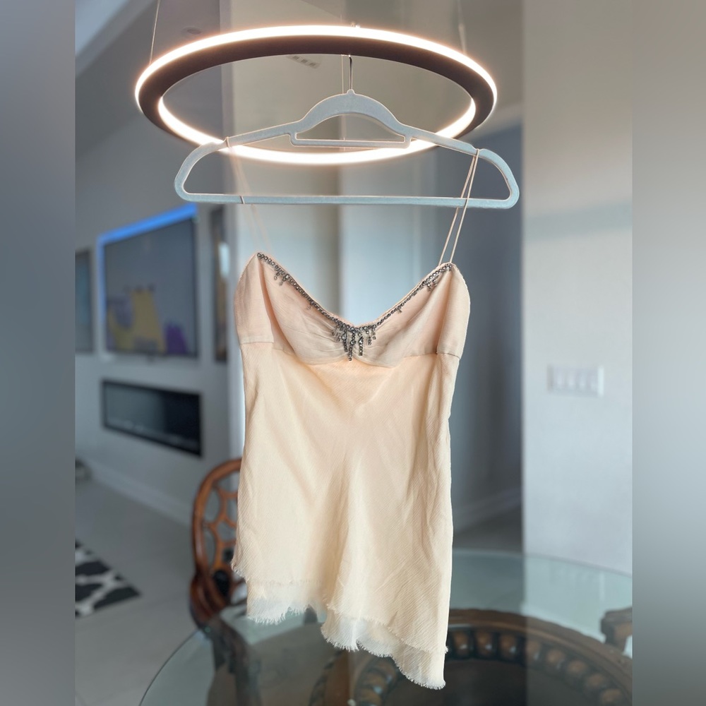 NWT Elie tahari feyth blouse size small, nude color, made with 100% silk